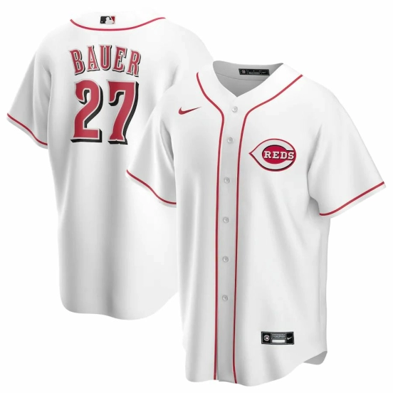 Youth Trevor Bauer White Home 2020 Player Team Jersey