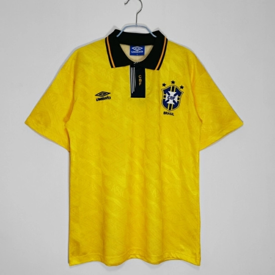 Retro 1991/93 Brazil Home Soccer Jersey