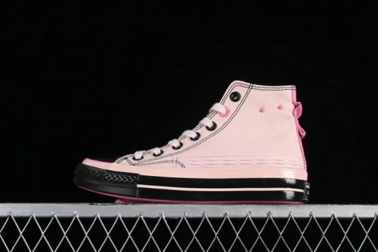 Converse Chuck 70s High Top Casual Sneakers in Black and Pink - A09541C