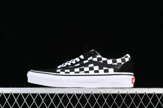 Vans Old Skool Checkerboard Low-Top Casual Skate Shoes - VN0A0009QCPA2