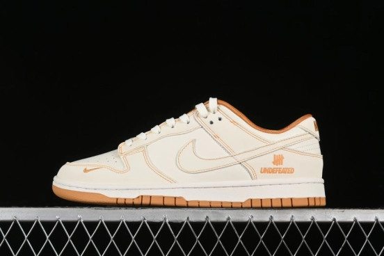 Nike SB Dunk Low UN Collaboration - Off White & Yellow Swoosh Anniversary Customized Low-Top Casual Skate Shoes - KK1688-011