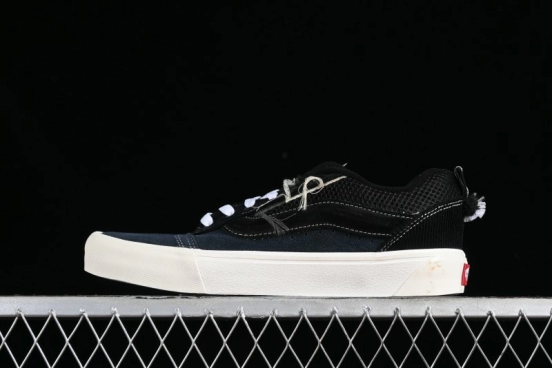 Vans Knu Skool Dragon Whisker Black Blue Slip-Resistant Cushioned Casual Low-Top Sneakers - VN0AUAK335