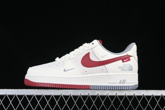 Nike Air Force 1 '07 Low The North Face Collaboration Beige Red Casual Sneakers - DM6688-047