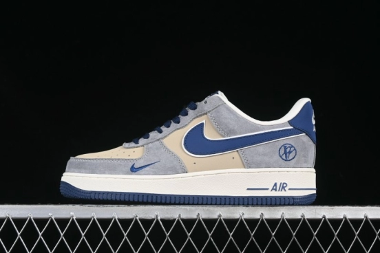 Nike Air Force 1 '07 Low Volon Bear Collaboration Blue Swoosh Casual Sneakers - KK1988-045