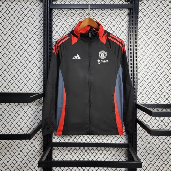 25/26 Manchester United Jacket Black Windbreaker