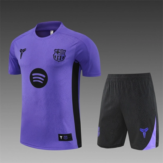 25/26 Barcelona Purple Joint Edition with XS Short Sleeve+Soccer Shorts