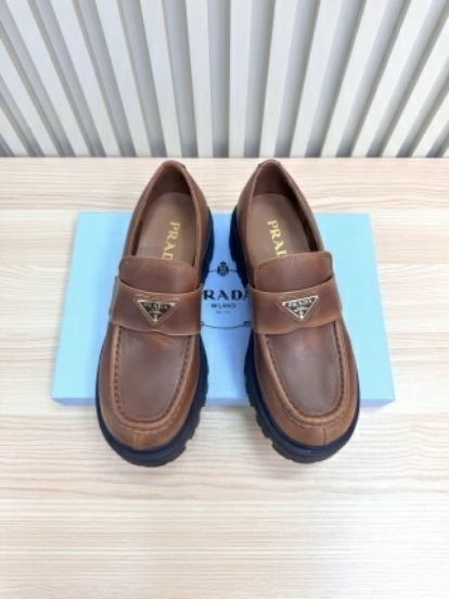 Prada Platform Loafers with Lightweight Anti-Slip Sole - LY00300