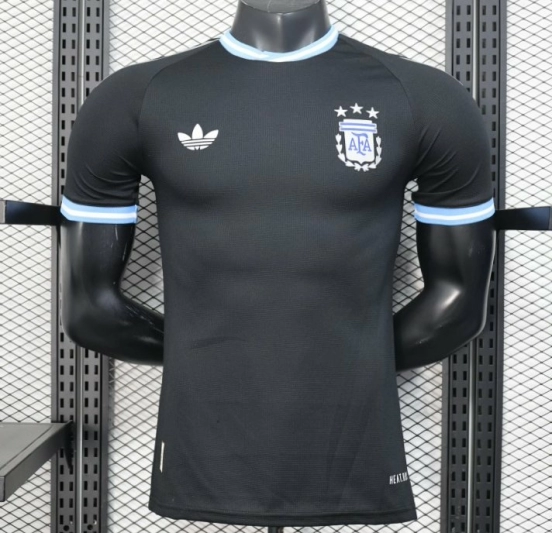 Player Version 2025 Argentina Black with Sky Blue Trim Jersey