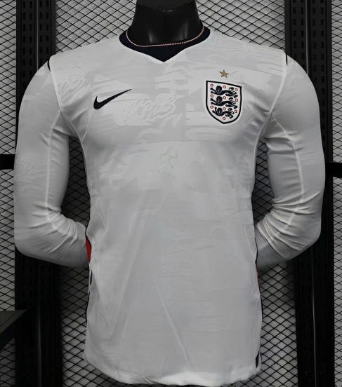 25/26 Player Version  England Home Long Sleeve Jersey