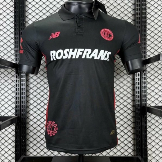 Player Version 25/26 Deportivo Toluca FC Black Jersey with Polo Collar