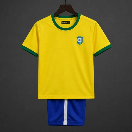 Retro 1970 Kids Brazil Yellow Jersey